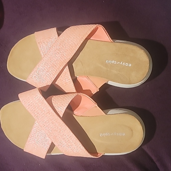 Easy Spirit's crisscross slip-on sandals. Lightweight. Contoured Footbed Sz 10WW - Picture 1 of 9